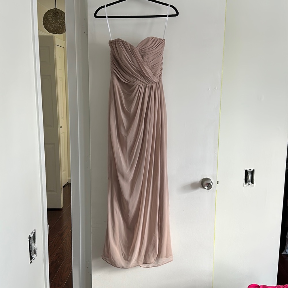 Dessy Collection Dusty Rose strapless dress